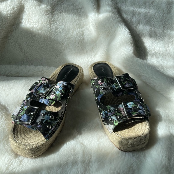Rebecca Minkoff Women’s Jodi Slide Sandals,Black Flower - Picture 6 of 15